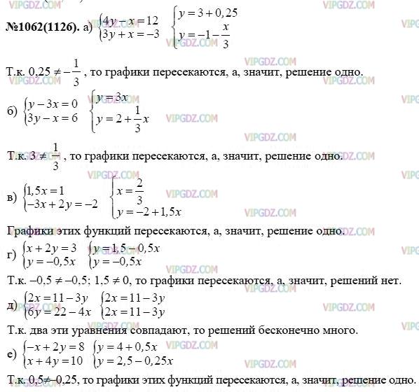 Алгебра 7 класс макарычев номер 1116. Алгебра 7 класс Макарычев 1062 с графиками.
