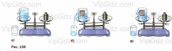 На весах уравновесили отливной сосуд с водой рисунок 156 а в воду опустили деревянный брусок
