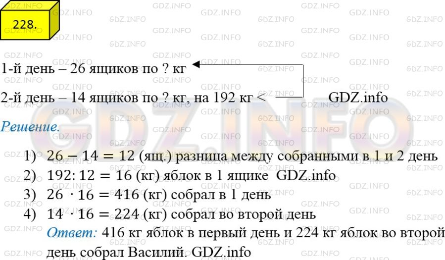 Фото ответа 4 на Задание 228 из ГДЗ по Математике за 5 класс: А.Г. Мерзляк, В.Б. Полонский, М.С. Якир. 2014г.