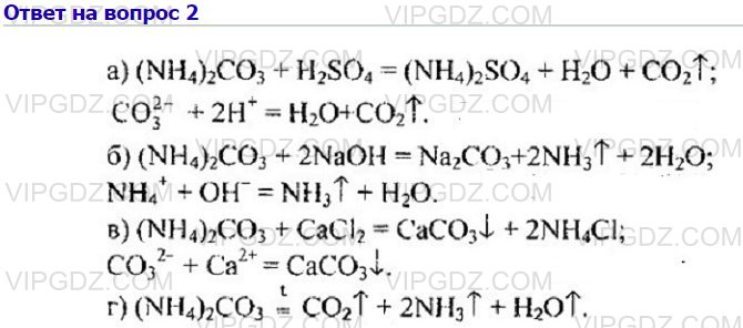 Реакция карбоната кальция и гидроксида аммония
